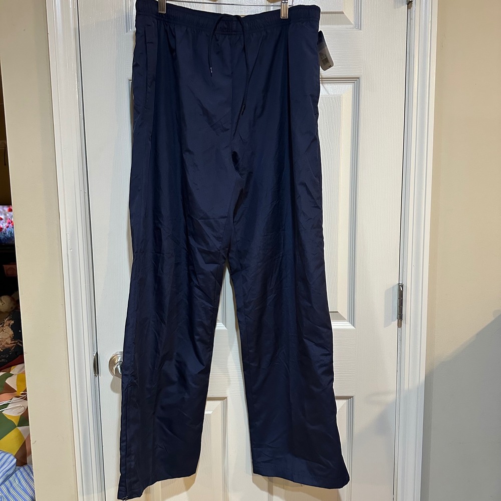 Jerzees Activewear Mens Wind Pants Deep Navy Blue Mesh Lined Style 135557 Large